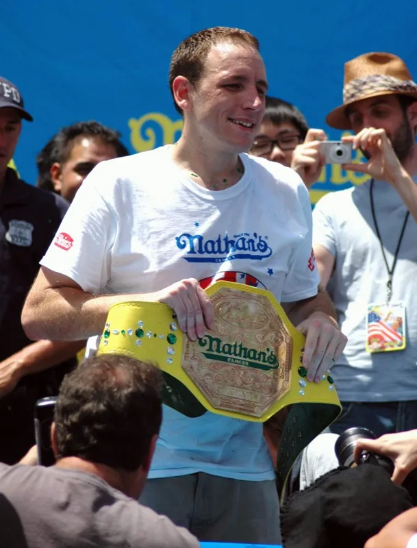 Joey Chestnut at the 2009 Nathan's Hot Dog Eating Contest